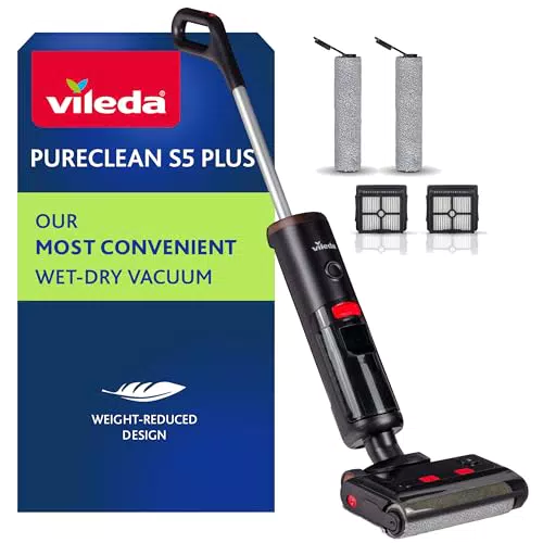 Vileda PureClean S5 Plus - Aspirateur Laveur Sans Fil Intelligent et Auto-Nettoyant