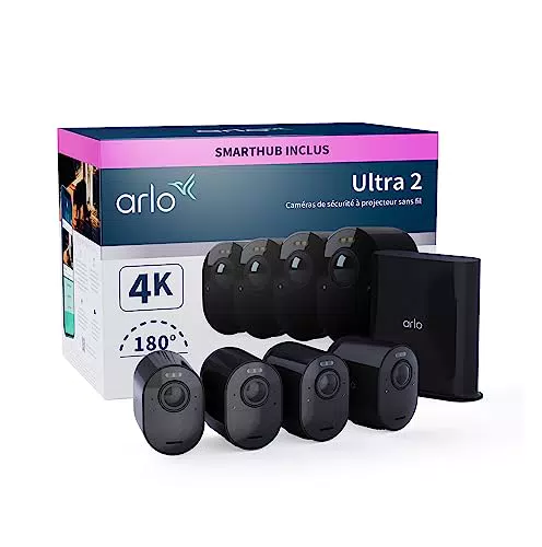 Arlo Ultra 2 4K - Caméra de surveillance WiFi extérieure, vision nocturne, compatible Alexa