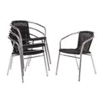 Bolero Chaises en osier avec cadre en aluminium