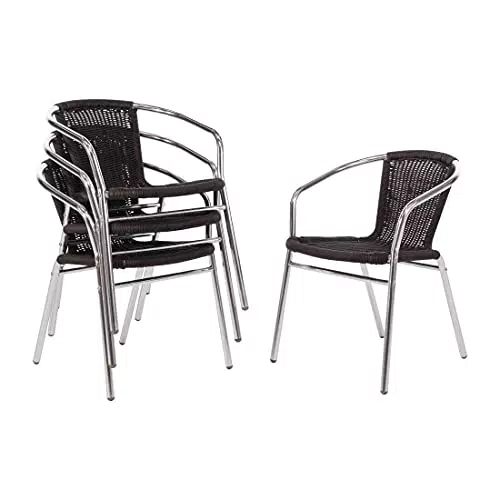 Bolero Chaises en osier avec cadre en aluminium