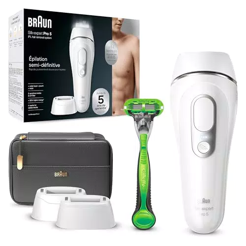 Braun Silk·expert Pro 5 Épilateur à Lumière Pulsée, Épilation Semi-Définitive