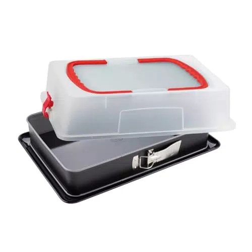 Dr. Oetker Moule à charnière rectangle avec couvercle de transport 42 x 29 cm