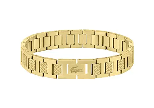 Lacoste Bracelet à Maillons pour Homme Collection Métropole Motif Petit Piqué