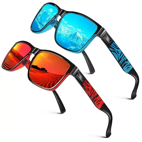 LINVO Lunettes de Soleil Polarisées pour Homme et Femme - Protection UV 100%