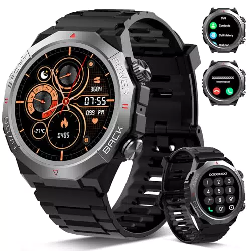 Montre Connectée Militaire pour Homme et Femme, Smartwatch Sport, Appel Bluetooth, IP68