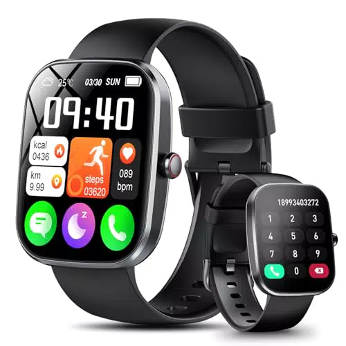 Montre Connectée HD avec Appel Bluetooth, Moniteur Cardiaque et IP68