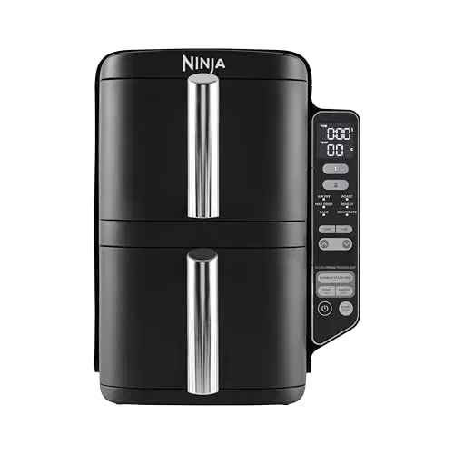 Ninja Friteuse verticale sans huile Double Stack avec 2 tiroirs et 6 fonctions de cuisson