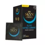Skyn Elite Extra Lube : Lot de 20 Préservatifs sans latex Skynfeel pour Homme / Taille Standard