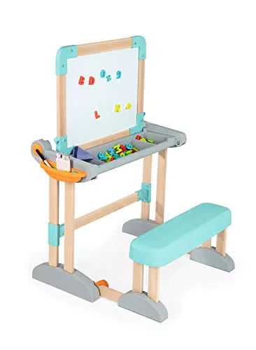 Smoby Bureau Modulo Space Transformable en Tableau Double Face Pliable et Compact