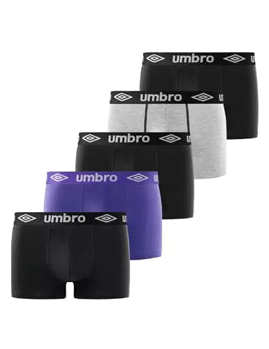 Umbro Boxer Homme 100% Coton, Calecon Homme, Respirant
