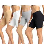 Shorty Femme Wirarpa Anti Frottement Cuisse en Coton - Lot de 4 - Noir