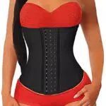 YIANNA Femme Gaine Amincissante Ventre Plat Latex Corset Minceur Waist Trainer Sport Body Gainant Serre Taille Bustier Noir U37G