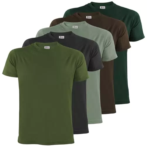 ALPIDEX T-Shirts Hommes Unis à Col Rond - Disponibles en Plusieurs Tailles