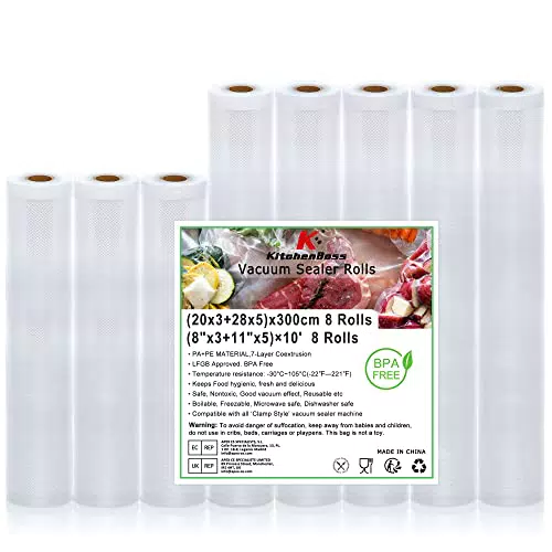 KitchenBoss Sac Sous Vide Alimentaire BPA - Rouleau pour Appareil Sous Vide 300 cm