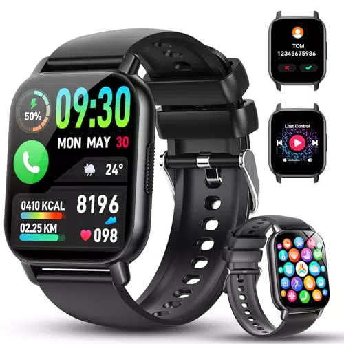 Smartwatch Multisport IP68 avec Appels Bluetooth, Fréquence Cardiaque et Podomètre