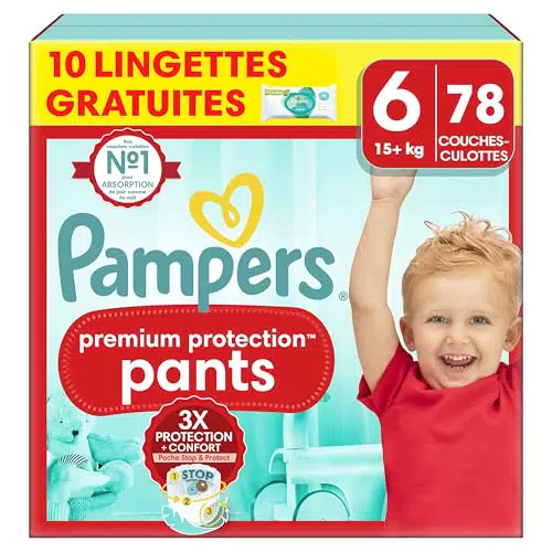 Pampers Premium Protection Pants - Confort et Protection avec Maintien 360°