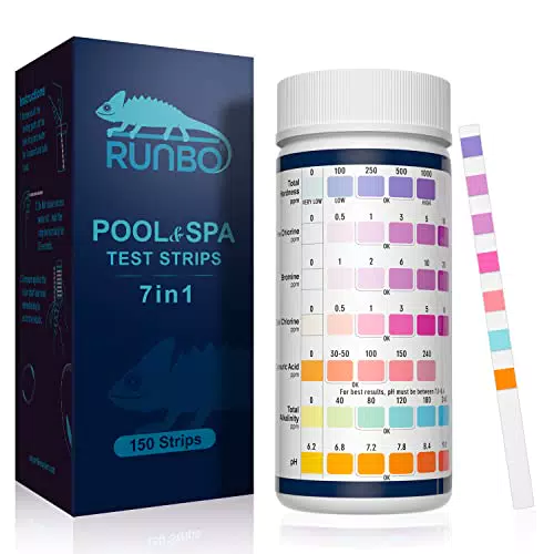 RUNBO Testeur 7 en 1 pour Eau de Piscine et Spa - Chlore, pH, Dureté et Plus