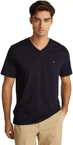 Tommy Hilfiger T-Shirt Homme Essential Tee Col V Manches Courtes
