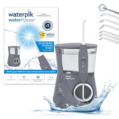 Waterpik Hydropulseur Ultra Professional Jet Dentaire WP-660EU avec 10 Niveaux de Pression