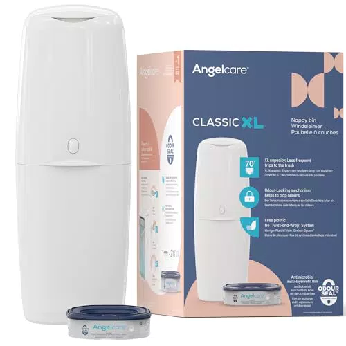Angelcare Poubelle à Couches Classic XL avec Recharge Anti-Odeur Haute Capacité