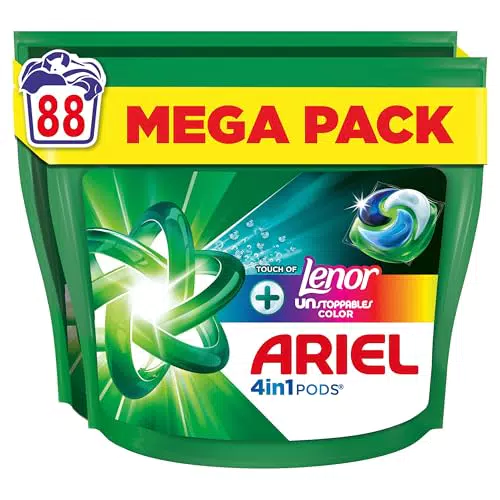 Ariel Pods 4en1 - Lessive Liquide, Longue Durée de Fraîcheur, Fabriquée en France