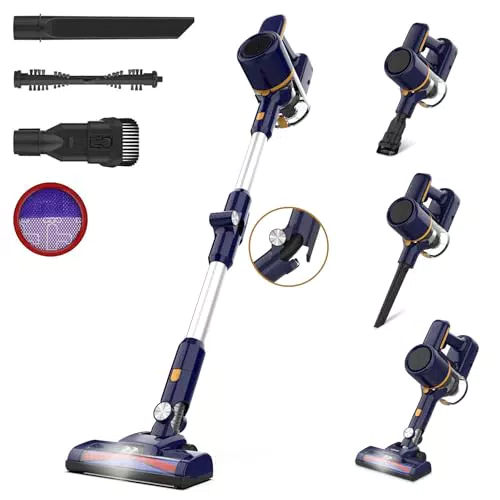 **Aspirateur Balai Sans Fil PUISSANT – Pliable et Léger pour Sols et Tapis**