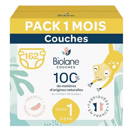 Biolane - Couches Ultra-Absorbantes pour Peaux Sensibles - Fabriqué en France