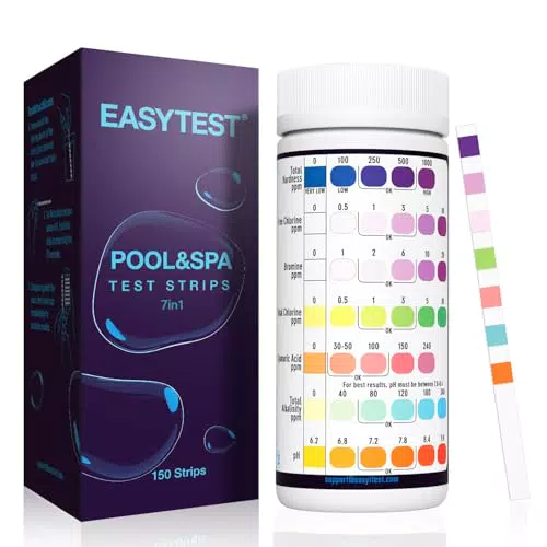 EASYTEST Testeur 7 en 1 pour Piscine et Spa - Analyse de l'Eau pH et Chlore