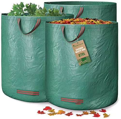 GardenGloss® Sacs à Déchets de Jardin Réutilisables - Haute Capacité, Stable aux UV