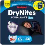 Huggies Drynites 8-15 ans Garçon - Sous-Vêtements de Nuit Absorbants pour Enfants qui Font Pipi au Lit - x52 Culottes