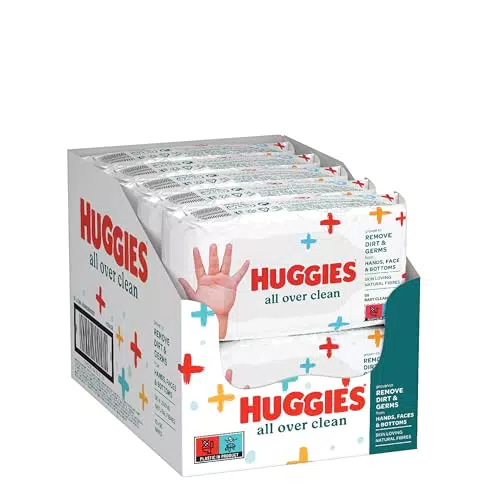 Huggies Lingettes Bébé All Over Clean - Nettoyage doux avec fibres naturelles