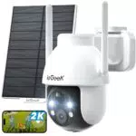 ieGeek Caméra de surveillance extérieure WiFi 2K PTZ avec vision nocturne et détection PIR