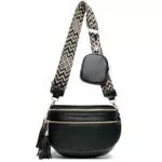 KUNKUN Sac Banane Femme Chic - Sac à Bandoulière en Cuir Végétalien avec Porte-Monnaie