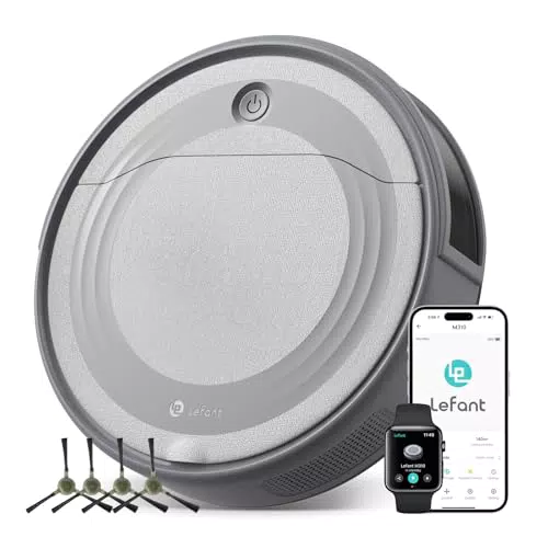 Lefant Aspirateur Robot avec Télécommande, 2200Pa Robot Aspirateur Autonomie Mince Silencieux