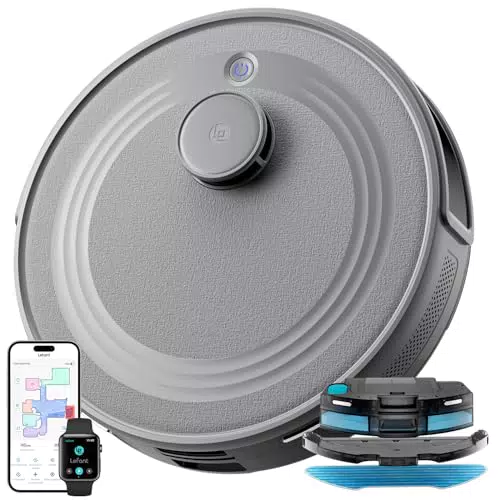 Lefant M2 Robot Aspirateur Laveur avec Navigation Laser et Contrôle APP/Alexa