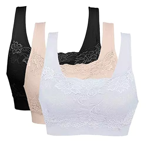 Litthing Brassières sans Armature en Dentelle Respirante pour Entraînement et Yoga
