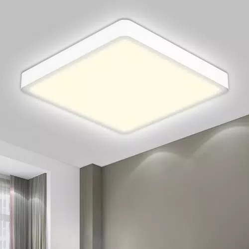 LQWELL® Plafonnier LED Étanche 24W 4000K pour Salle de Bain et Salon