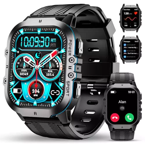 OUKITEL Montre Connectée Homme, Smartwatch HD avec Appel Bluetooth et 100+ Modes Sportifs