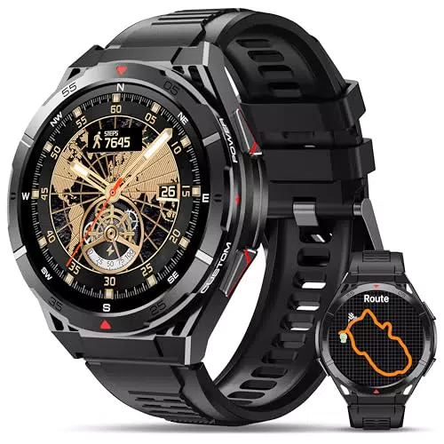 OUKITEL Montre Connectée GPS AMOLED 1,43", 14 Jours d'Autonomie, 150 Modes Sportifs