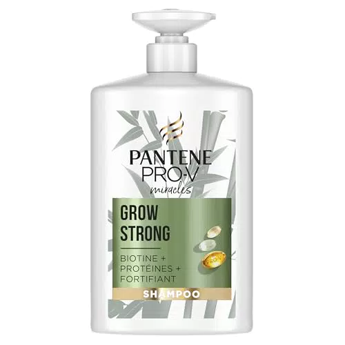 Pantene Shampoing Biotine et Bambou, Grow Strong, Aide Á Réduire La Chute De Cheveux