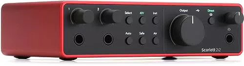 Focusrite Scarlett 2i2 4e Génération - Interface audio USB pour enregistrement et streaming