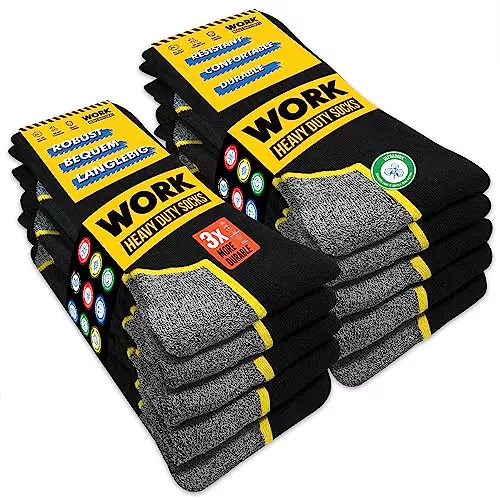 SOXCO Chaussettes de Travail pour Homme - Lot de Chaussettes Confortables