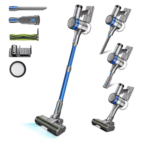 Aspirateur Balai sans Fil 400W avec Brosse Anti-emmêlement et Autonomie de 55 min