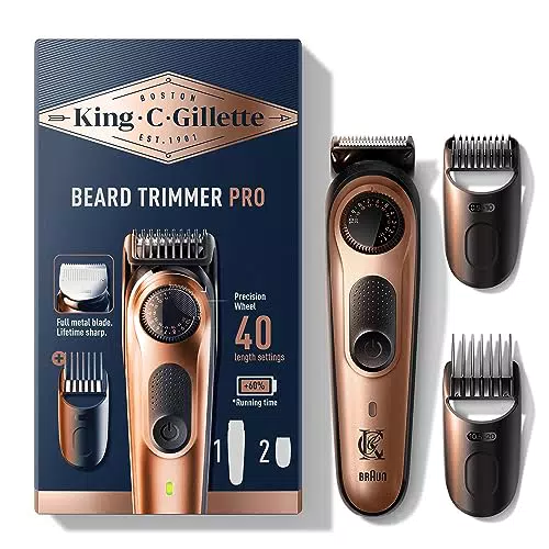King C. Gillette Tondeuse Électrique Homme PRO avec Molette de Précision 40 Réglages