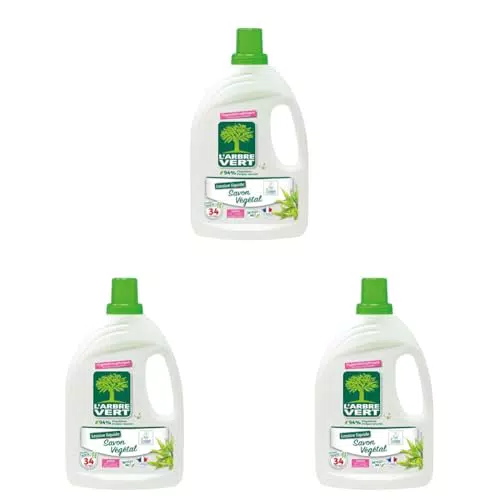 L'ARBRE VERT - Lessive Liquide Végétale Hypoallergénique, Écolabel Européen