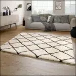 Paco Home Tapis Shaggy Scandinave Moderne Motif Diamant 200x290 cm