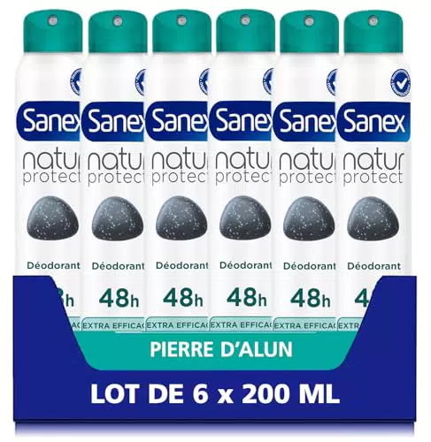 Sanex Déodorant Spray Natur Protect Pierre d’Alun - Efficacité 48h sans alcool