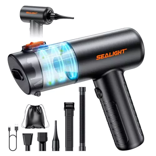 SEALIGHT Aspirateur à Main sans Fil, 25000PA Aspirateur Voiture Puissant sans Fil avec Batterie Grande Capacité