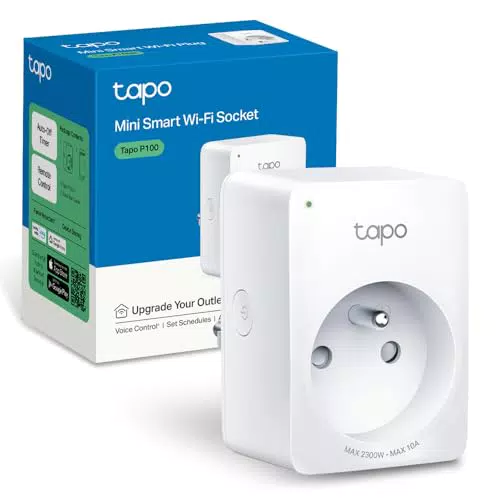 Prise Connectée WiFi Compatible avec Alexa et Google Home - Contrôle à Distance pour Appareils Électriques - Tapo P100 (FR)
