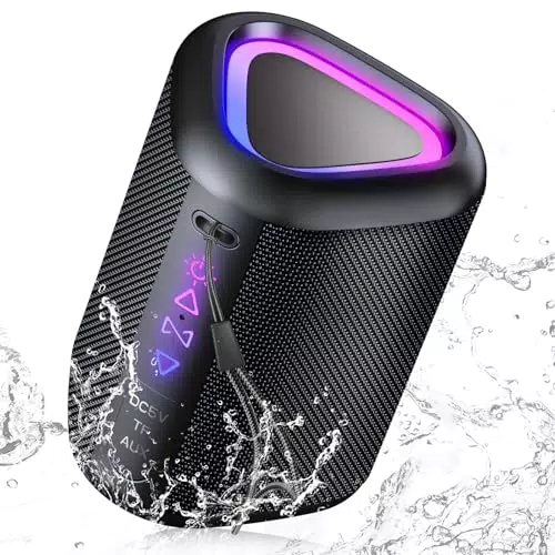 Aowoka Enceinte Bluetooth Portable 2025 Étanche IPX7 avec Lumière LED et Stéréo